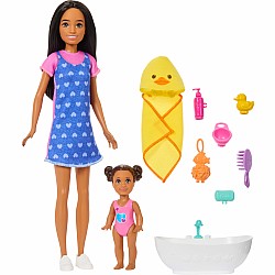 Barbie Skipper Babysitters Inc. Playset with Skipper Doll, Toddler Doll, Bathtub & 6 Accessories