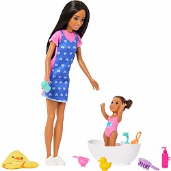 Barbie Skipper Babysitters Inc. Playset with Skipper Doll, Toddler Doll, Bathtub & 6 Accessories