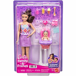 Barbie Skipper Babysitters Inc. Playset with Skipper Doll, Toddler Doll, High Chair & 8 Accessories