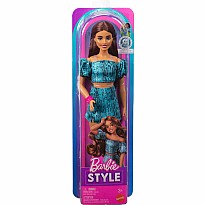 Barbie Fashionistas Style Doll #250 in Turquoise Snake Print Skirt, Turquoise Snake Print Top, Brown Hair