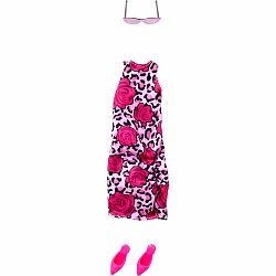 Barbie Style Complete Looks Fashions with Pink Leopard-Printed Dress, Pink Shoes and Sunglasses