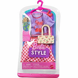 Barbie Style Complete Looks with Cherry-Printed Shirt, Gingham Skirt, Cherry Purse and Bracelet