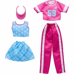 Barbie Fashions 2-Pack, 2 Outfits for Doll with Skirt, Pants, 2 Tops & Accessories