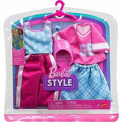 Barbie Fashions 2-Pack, 2 Outfits for Doll with Skirt, Pants, 2 Tops & Accessories