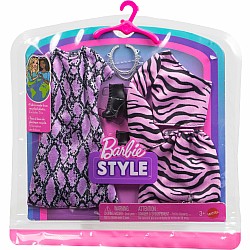 Barbie Fashions 2-Pack Clothing Set, 2 Outfits for Doll with Dress, Skirt, Top, & Accessories