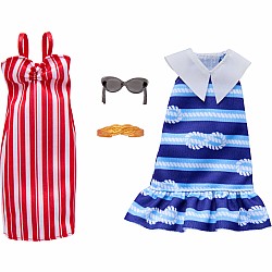 Barbie Fashions 2-Pack Clothing Set, 2 Outfits for Doll with 2 Dresses, and Accessories