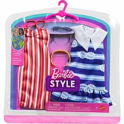 Barbie Fashions 2-Pack Clothing Set, 2 Outfits for Doll with 2 Dresses, and Accessories