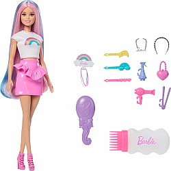 Barbie Rainbow Sparkle Hair Fashion Doll with Extra-Long Hair and 12 Styling Accessories