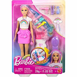 Barbie Rainbow Sparkle Hair Fashion Doll with Extra-Long Hair and 12 Styling Accessories
