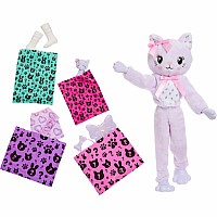 Barbie Cutie Reveal Doll & Accessories, Cuddly Series Kitten with 10 Surprises