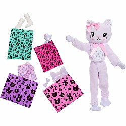 Barbie Cutie Reveal Doll & Accessories, Cuddly Series Kitten with 10 Surprises