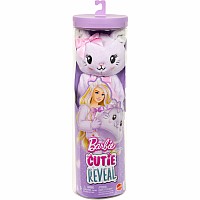 Barbie Cutie Reveal Doll & Accessories, Cuddly Series Kitten with 10 Surprises