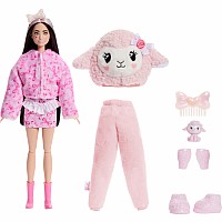 Barbie Cutie Reveal Doll & Accessories, Cuddly Series Lamb with 10 Surprises