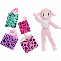 Barbie Cutie Reveal Doll & Accessories, Cuddly Series Lamb with 10 Surprises