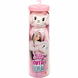 Barbie Cutie Reveal Doll & Accessories, Cuddly Series Lamb with 10 Surprises