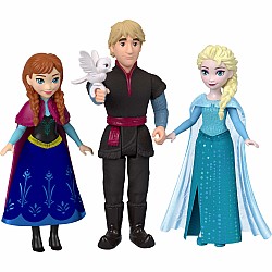Disney Frozen Anna & Elsa Character Set with 4 Small Dolls & 4 Accessories Inspired by Movie