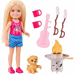 Barbie Chelsea Family & Friends Outdoor Adventures Doll Playset with Pet Puppy & Camping Accessories