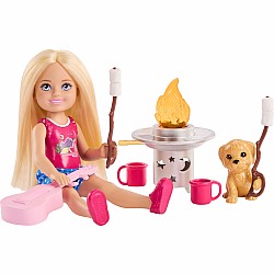 Barbie Chelsea Family & Friends Outdoor Adventures Doll Playset with Pet Puppy & Camping Accessories