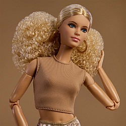 Barbie Signature Basics Collectible Doll, Model 07 with Blonde Hair in White Pants with Golden Print