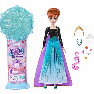 Disney Frozen Jewel Reveal Anna Fashion Doll w/ 8 Surprises Including Gem Box & 10 Accessories