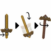 Minecraft Click & Switch Sword & Pick-Axe, Transforming Kid-Sized 2-in-1 Toy for Role-Play & Costumes
