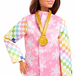 Barbie Careers Snowboarder Doll in Pink Jacket with 10+ Accessories Including Color-Change Snowboard