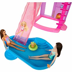Barbie Dreamhouse Dollhouse, 2 Pools, 2 Slides, 2 Houses, Elevator with 3 Levels & 65+ Pieces Including Furniture & Accessories