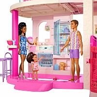 Barbie Dreamhouse Dollhouse, 2 Pools, 2 Slides, 2 Houses, Elevator with 3 Levels & 65+ Pieces Including Furniture & Accessories