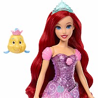 Disney Princess Ariel Human to Mermaid Transforming Fashion Doll with Flounder