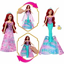 Disney Princess Ariel Human to Mermaid Transforming Fashion Doll with Flounder & 2 Accessories