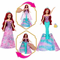 Disney Princess Ariel Human to Mermaid Transforming Fashion Doll with Flounder & 2 Accessories