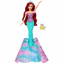 Disney Princess Ariel Human to Mermaid Transforming Fashion Doll with Flounder & 2 Accessories