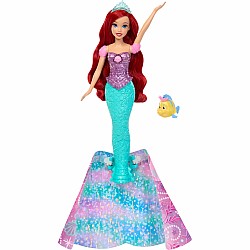 Disney Princess Ariel Human to Mermaid Transforming Fashion Doll with Flounder & 2 Accessories