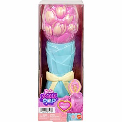 Barbie Petal Pop Scented Fashion Doll with Pink Tulip Dress, Reveal Accessories like Bunny & More