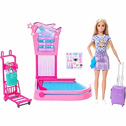 Barbie ‘Malibu’ Travel Doll, Baggage Claim Playset & Accessories
