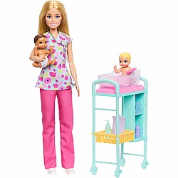 Barbie Careers Baby Doctor Playset with Blonde Fashion Doll, 2 Baby Dolls, Exam Table & Accessories