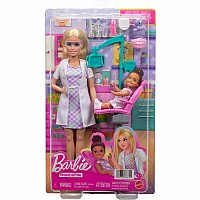 Barbie Careers Dentist Playset with Blonde Fashion Doll, Small Doll, Examination Chair & Accessories
