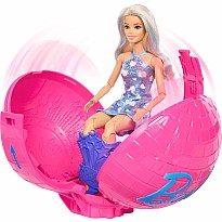 Barbie Team Roll and Reveal Pop Star Doll and Accessories with Blonde Fashion Doll, 8 Surprises s & Disco Ball Encasement