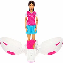 Barbie Team Roll and Reveal Soccer Player Doll and Accessories with Brunette Fashion Doll, 8 Surprises & Soccer Ball Encasement