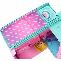 Barbie Dream Land Road Trip Camper with 4 Areas of Play, 20 Pieces, Smores, and Puppy
