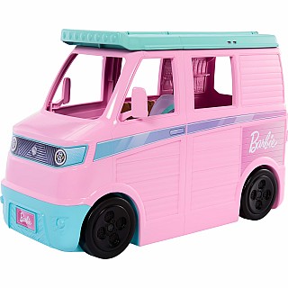 Barbie Dream Land Road Trip Camper with 4 Areas of Play, 20 Pieces, Smores, and Puppy