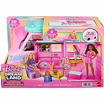 Barbie Dream Land Road Trip Camper with 4 Areas of Play, 20 Pieces, Smores, and Puppy