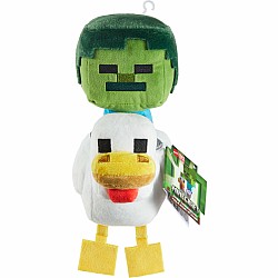 Minecraft Plush Zombie Chicken Jockey Toy, 8-inch Soft Doll Inspired by the Video Game Character