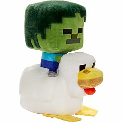 Minecraft Plush Zombie Chicken Jockey Toy, 8-inch Soft Doll Inspired by the Video Game Character