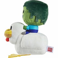 Minecraft Plush Zombie Chicken Jockey Toy, 8-inch Soft Doll Inspired by the Video Game Character