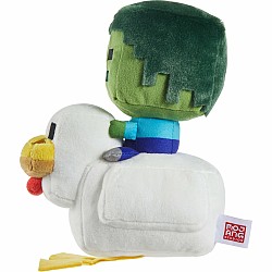 Minecraft Plush Zombie Chicken Jockey Toy, 8-inch Soft Doll Inspired by the Video Game Character