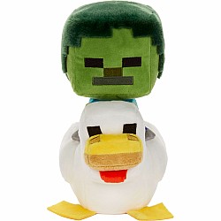 Minecraft Plush Zombie Chicken Jockey Toy, 8-inch Soft Doll Inspired by the Video Game Character