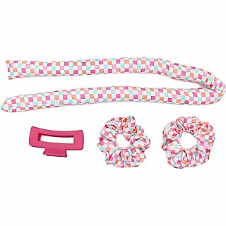 Check Satin Curling Set (assorted)