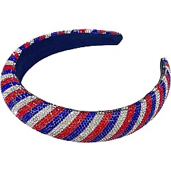Patriotic Stripe Crystal Headband 
