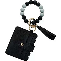 Wallet Wristlet Silicone Bead Tassel Keychains
